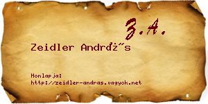 Zeidler András névjegykártya